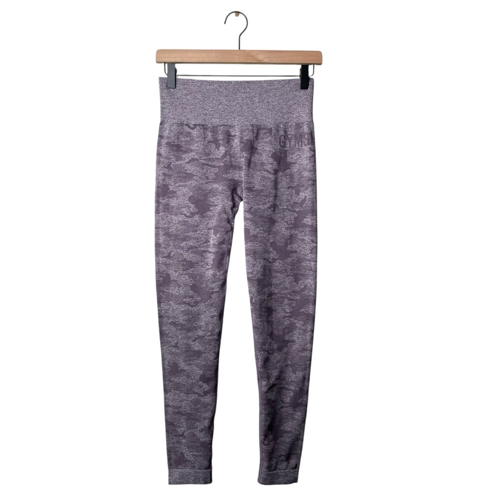 Gymshark Camo Seamless Leggings Purple Workout Running - Picture 2 of 8